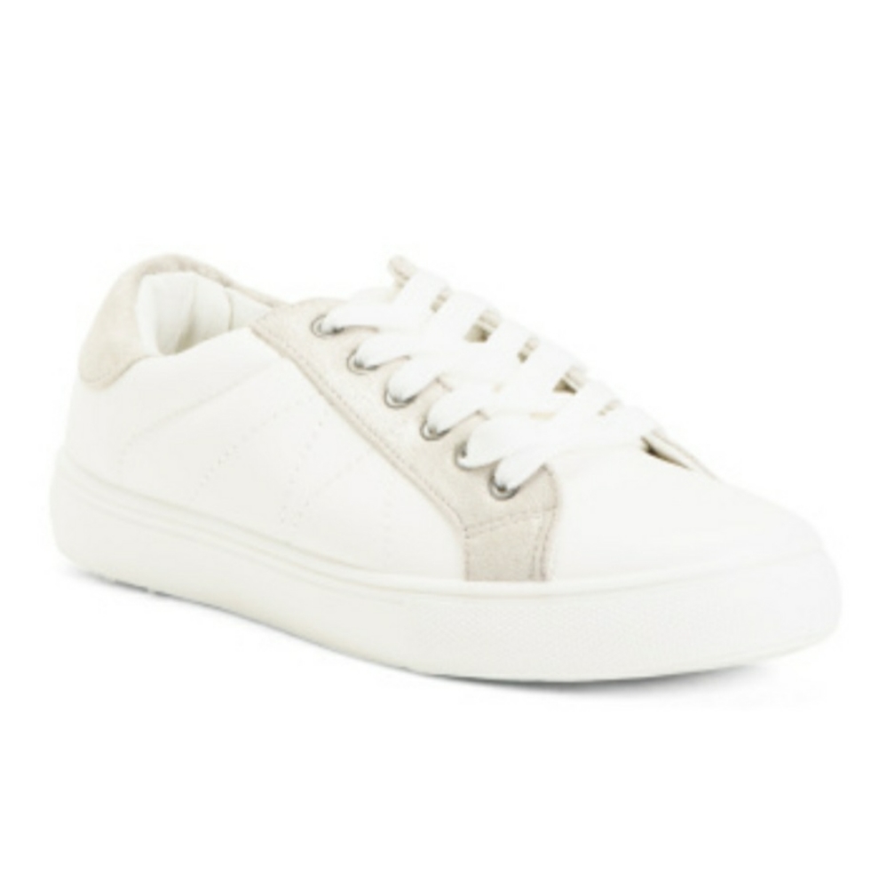 Lust for Life Fashion Sneakers White Silver Suede Size 10 New